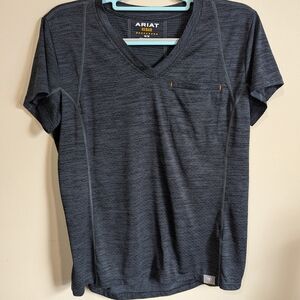 Ariat Woman's Dark Gray V-Neck Tee